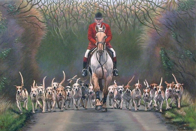 Neil Coleman and the Cottesmore Hounds in Castl bytham by Mike Todd