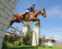 A remote camera shot of MIchael Jung and LA BIOSTHETIQUE SAM-FBW at Badminton Horse Trials