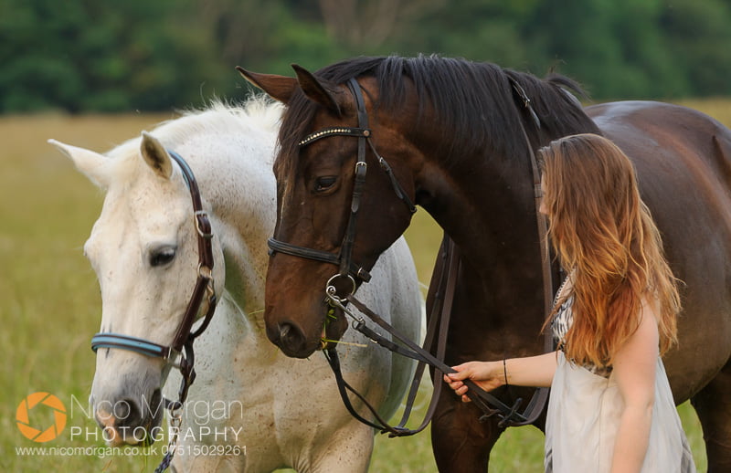 Laura Keeley yard shoot, Lincolnshire equine photography - Sunset portrait of Laura and her horse