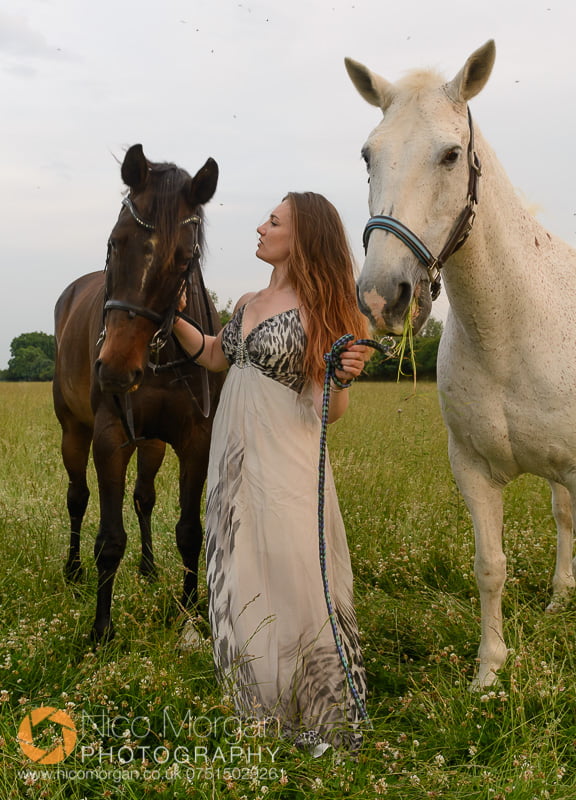 equine photography - Laura with her two event horses