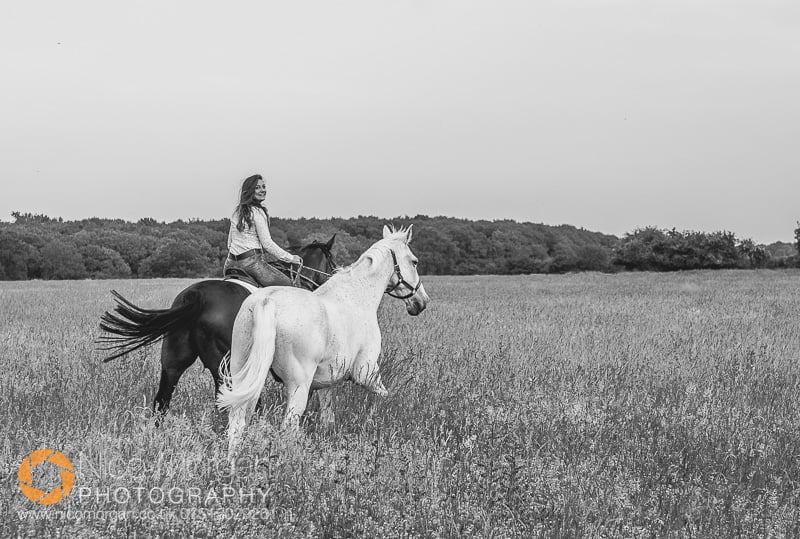 equine photography - Laura with her two event horses