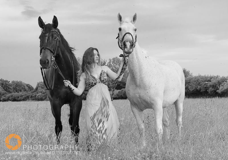 equine photography - Laura with her two event horses