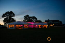 marquee at sunset