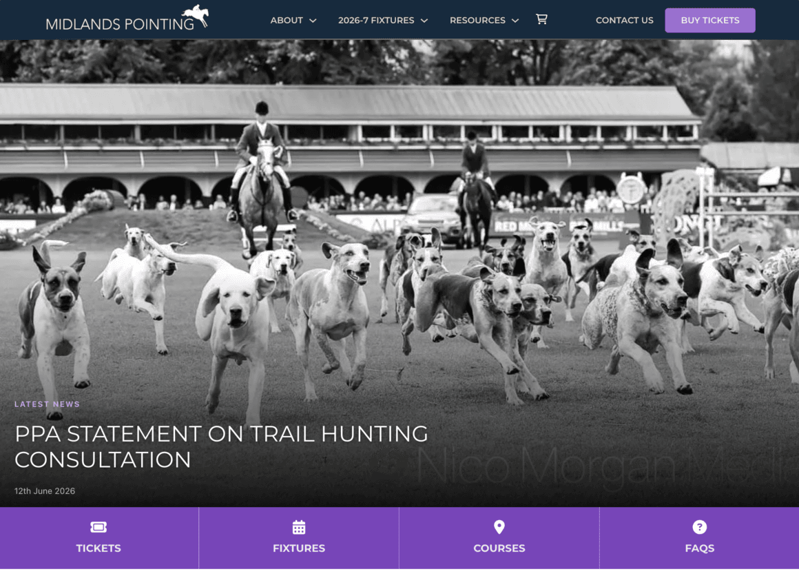 Midlands Pointing website screenshot