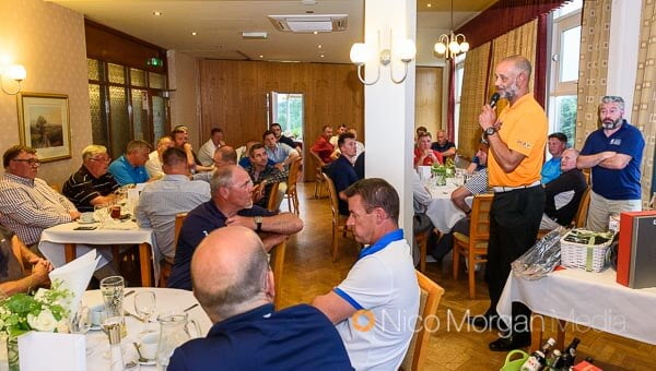 Dean Headley addresses the guests