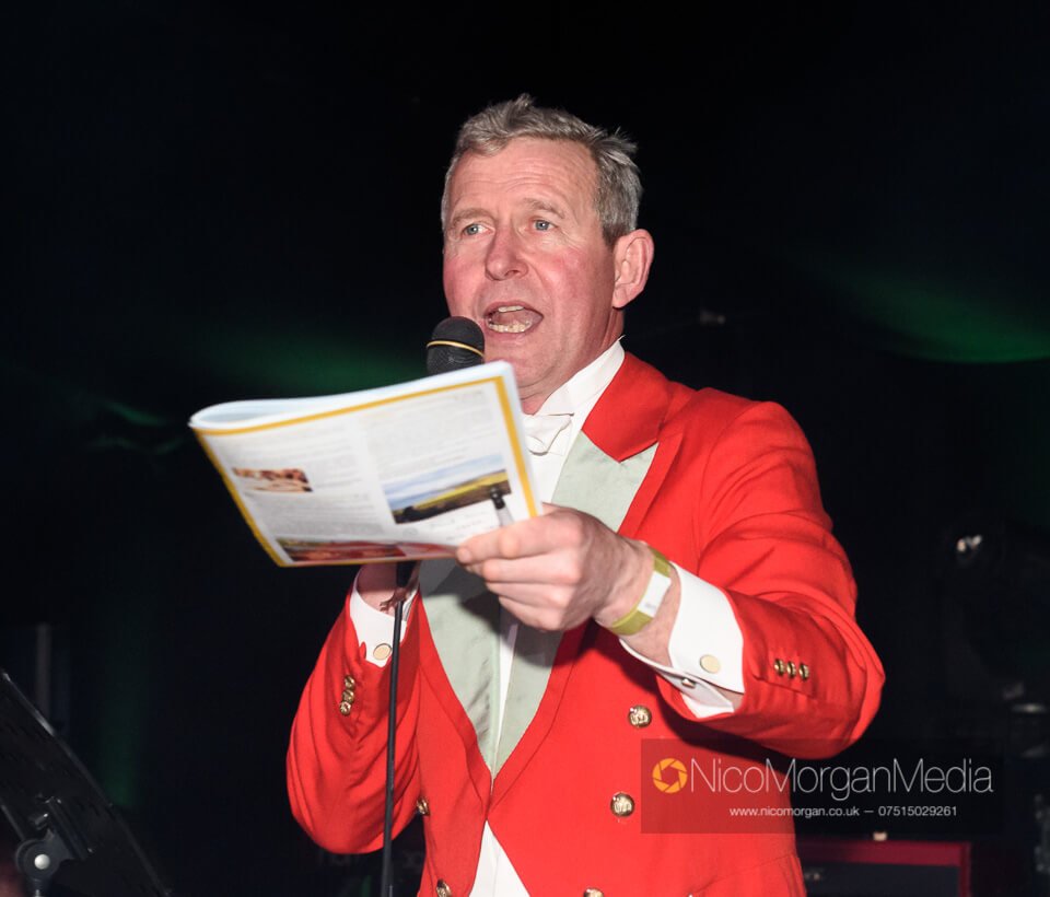 Tim Hercock auctioneering at the Quorn Ball 2019