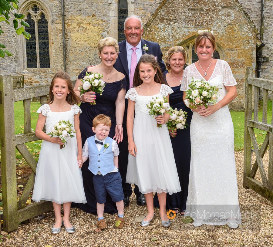 The bridal party included son Max (obviously), Piggy's nieces and two oldest friends. Father Wally gave her away.