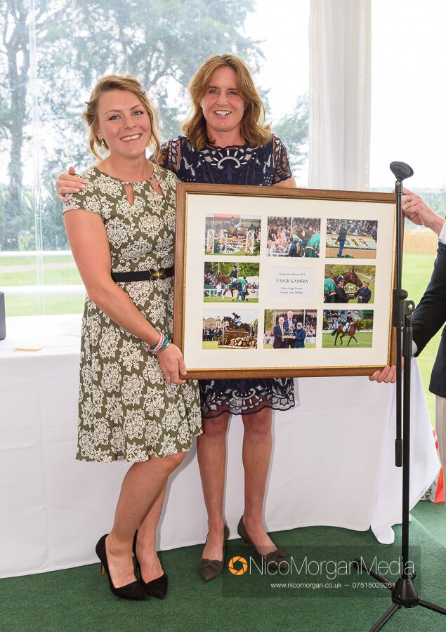 Supergroom Amy Phillips receives a frames montage of photographs from Badminton
