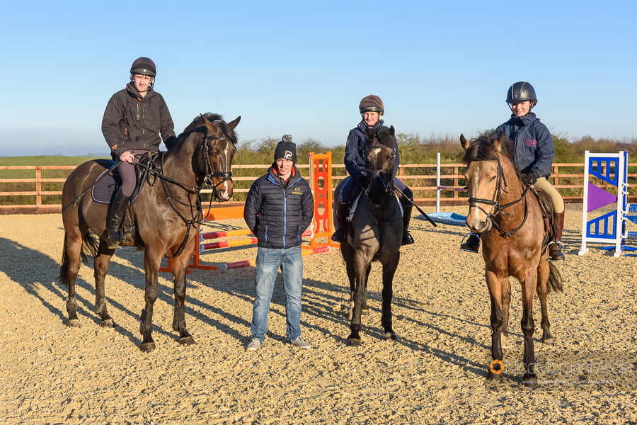 Cathal Daniels with some clients at Hyde Lodge Horses