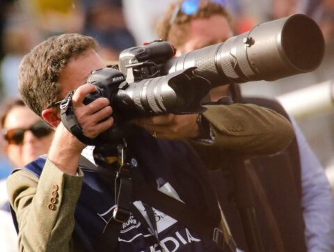 Nico shooting in the main arena at Burghley Horse Trials