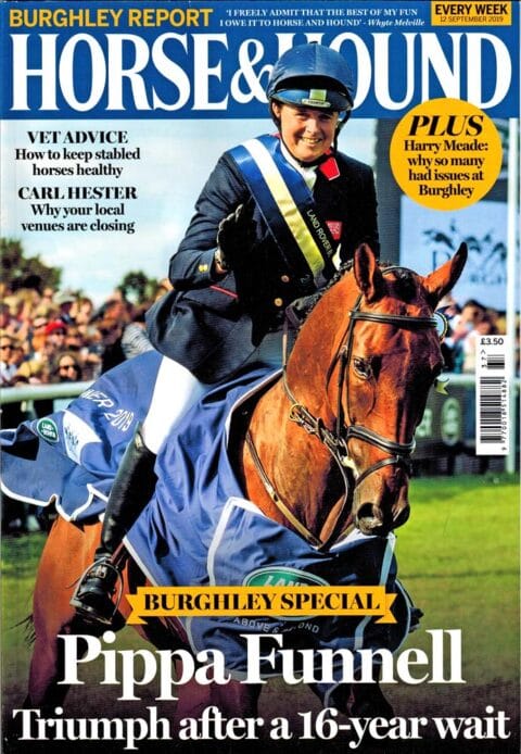 Equestrian photography course - Pippa Funnell and MGH Grafton Street on the cover of Horse & Hound 12 September 2019