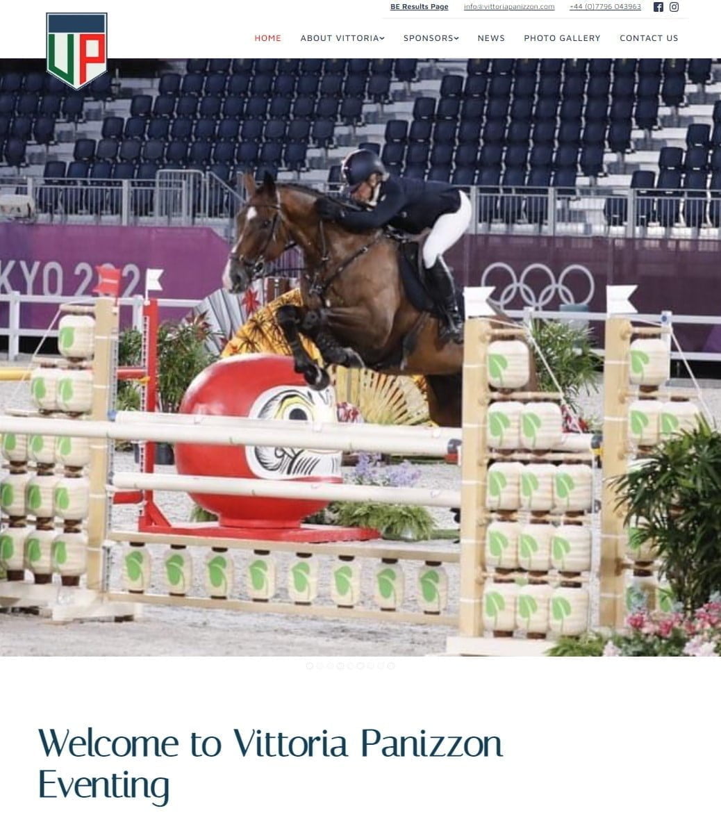 Vittoria Panizzon Eventing Website