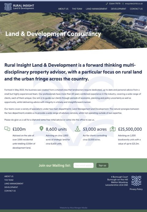 Rural Insights Land & Development website by Nico Morgan