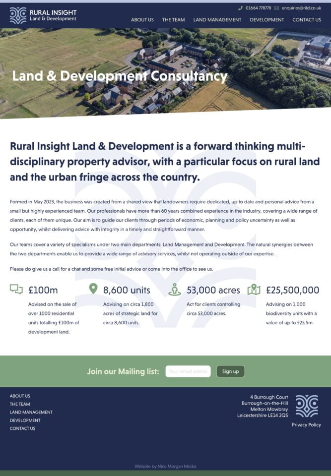 Rural Insight and Development website development