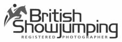 Greyscale British Showjumping Registered Photographer logo