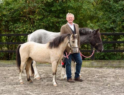 BHS President Martin Clunes at Limes Equestrian in Norfolk