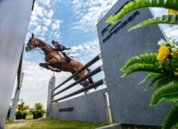 Michael Winter and EL MUNDO during the showjumping phase, Bramham International Horse Trials 2023